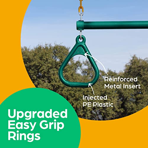 18" Trapeze Swing Bar & 48" Heavy Duty Chain with Locking Carabiners Outdoor Play Equipment (Blue) B82694