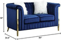 Blue Velvet 2 Pieces Sofa Set J6446