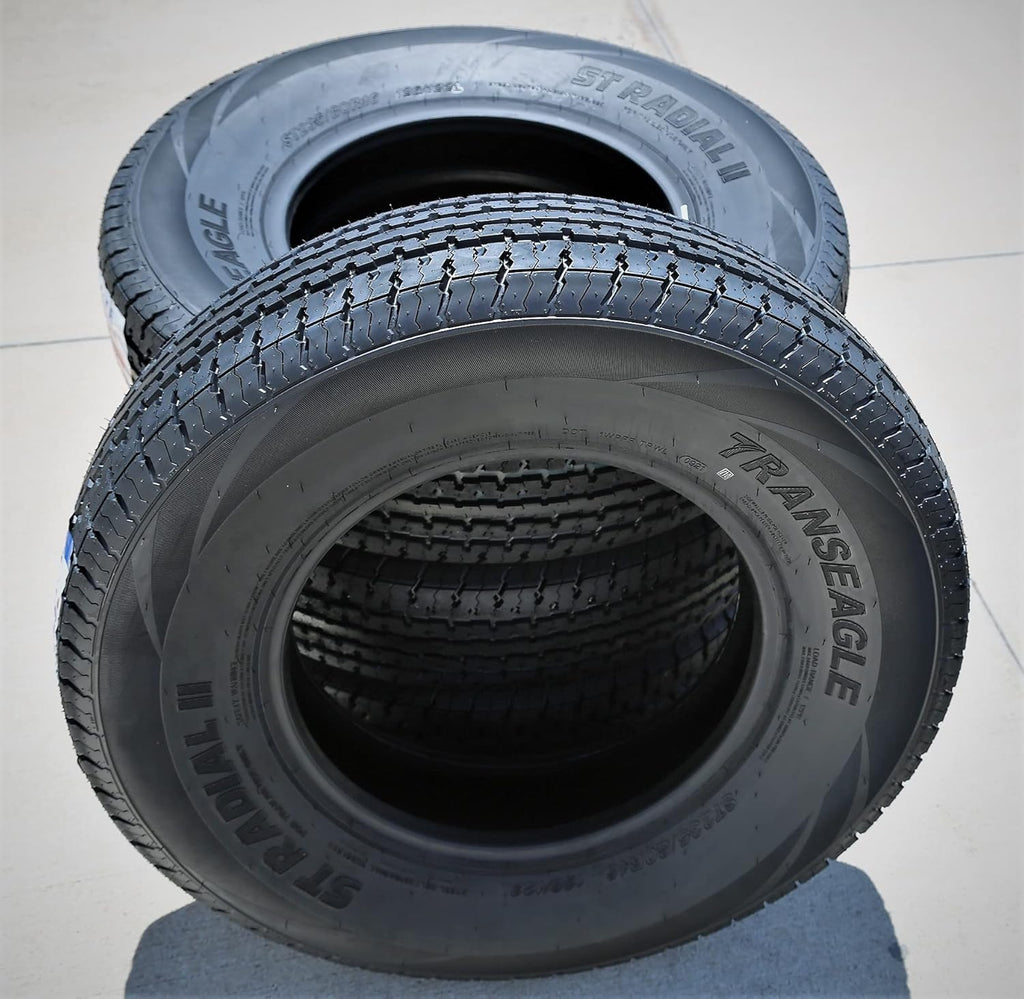 Set of 2 ST235/80R16 Trailer Radial Tires, Load Range F, 12-Ply, Black Side Wall V62504