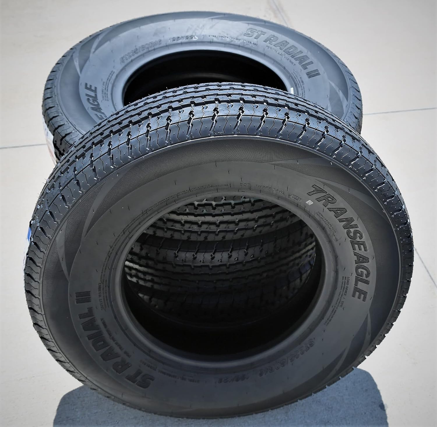 Set of 2 ST235/80R16 Trailer Radial Tires, Load Range F, 12-Ply, Black Side Wall V62504
