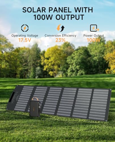 100W Foldable Solar Panel with MC-4 to DC5521/XT60/Anderson Cable, IP65 N693