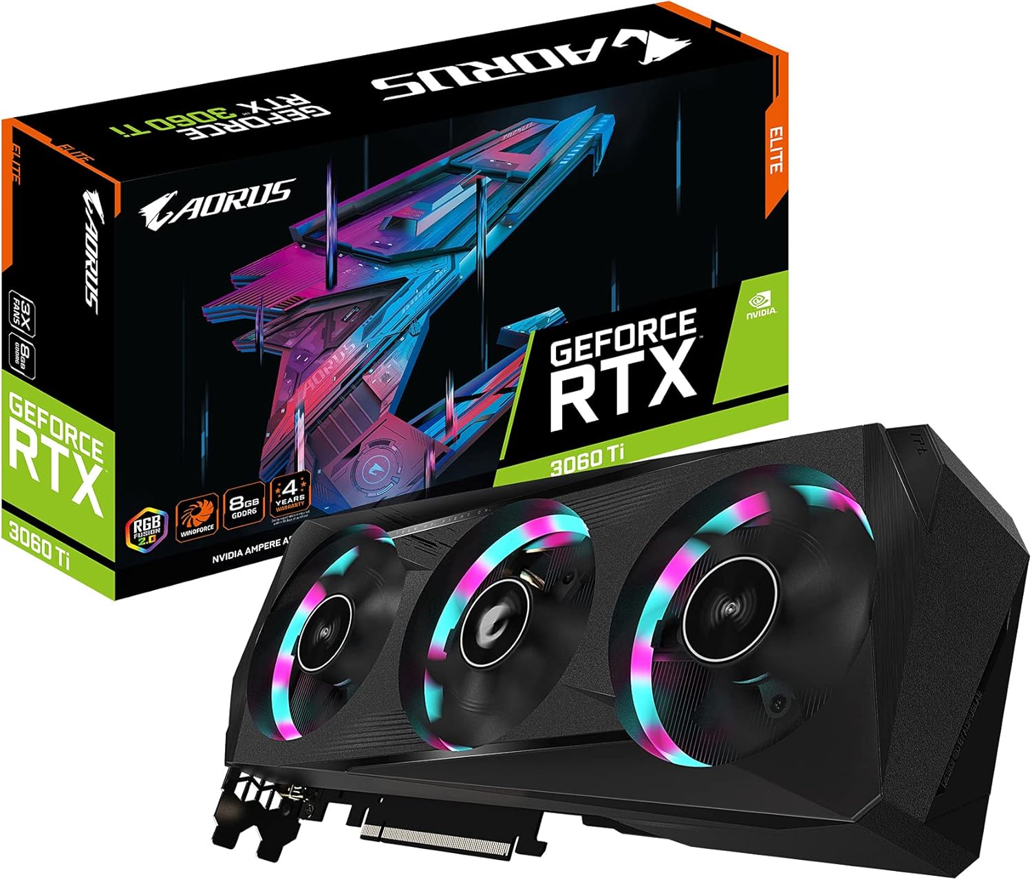 GeForce RTX 3060 Ti Elite 8G Graphics Card, 8GB 256-bit GDDR6 Z690596