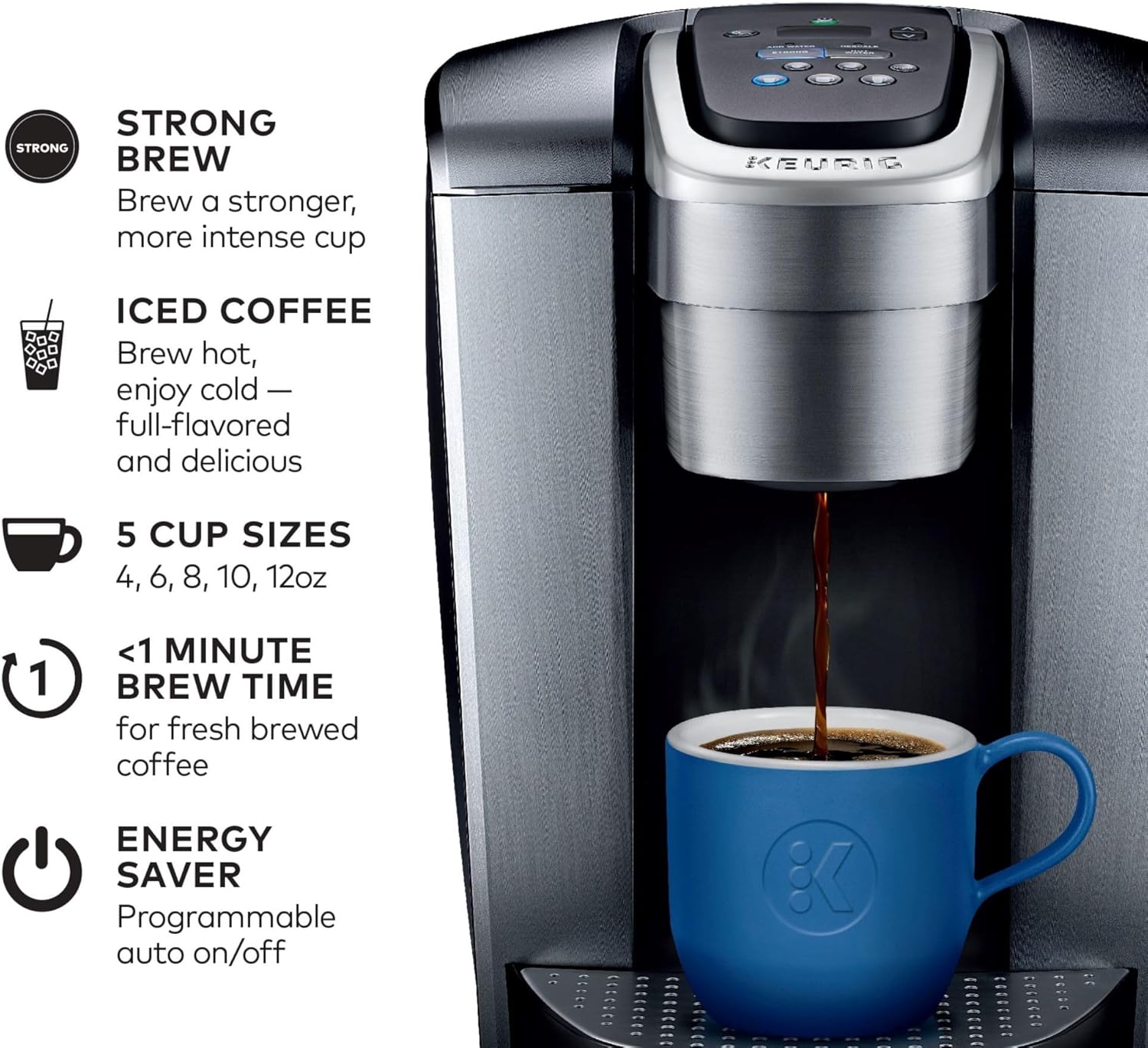 0.6 Cubic Foot 600W Microwave with 6 Power Levels Bundle with Single-Serve K-Cup Pod Coffee Maker X1081