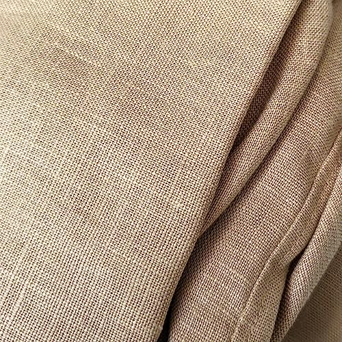 Set of 4 Solid Beige Linen Cotton Dining Chair Cover X156