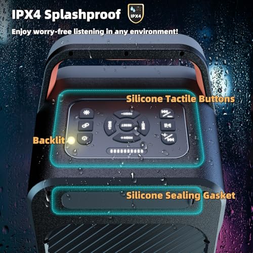Portable Bluetooth Speaker with Deep Bass and LED Light Show N547290