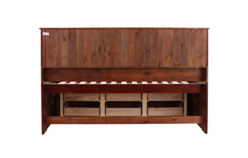 Twin Bookcase Day Bed with 6 Drawers Merlot Finish X45321