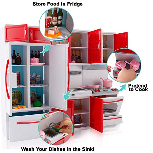Red Mini Kitchen Toy Playset with Lights and Sounds F79168
