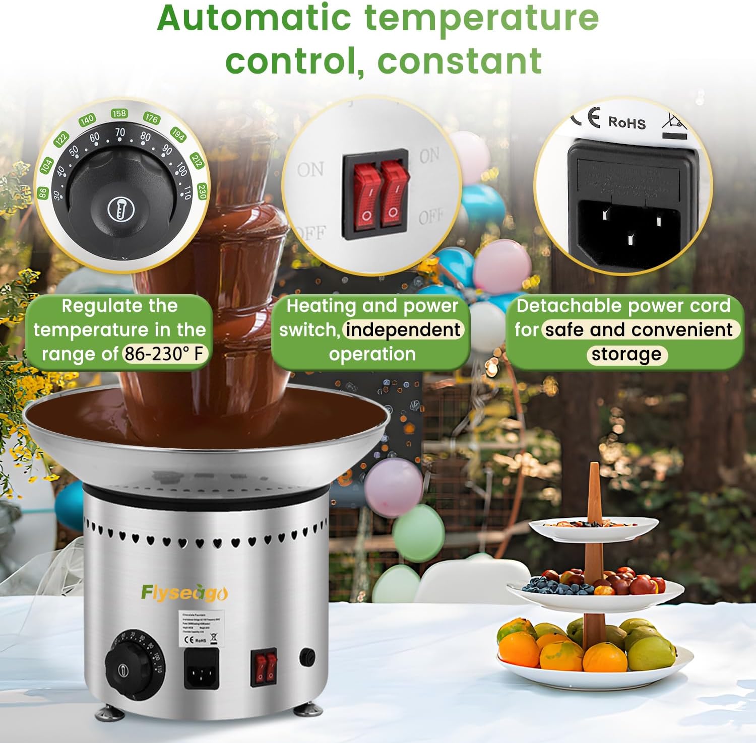 13.2 Lbs Stainless Steel Chocolate Fountain X125698