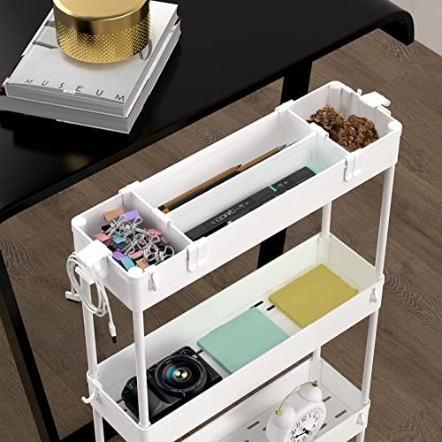Slim Storage Cart 4 Tier White L199