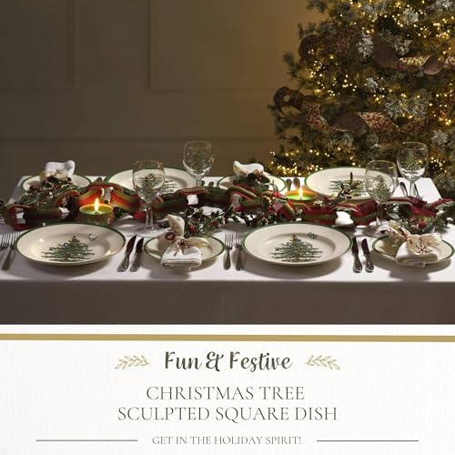 Christmas Tree 14-Inch Tree-Shaped Serving Plate Fine Porcelain Holiday Tableware D416506