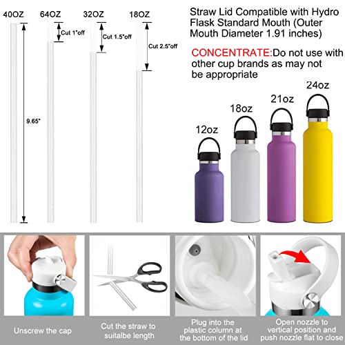 Straw Lid Compatible with Standard Mouth 24 oz 21 oz Hydro Flask Y939601