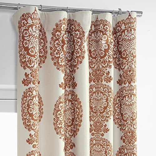 Room Darkening Curtains 50 X 108 Printed Linen Textured Black U80420