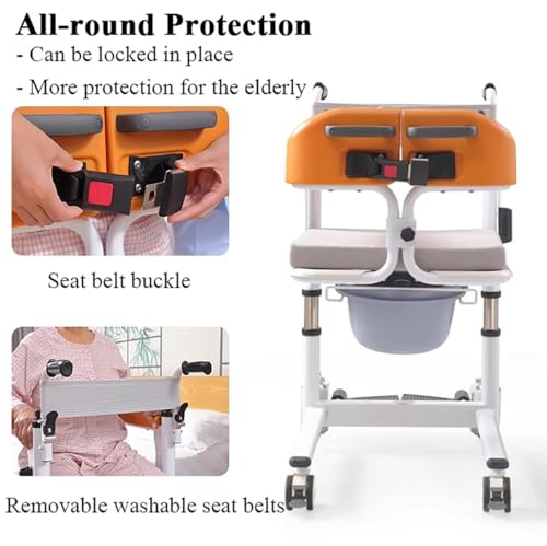 Portable Bath Lift Chair with 180° Split Seat and Wheels Z921
