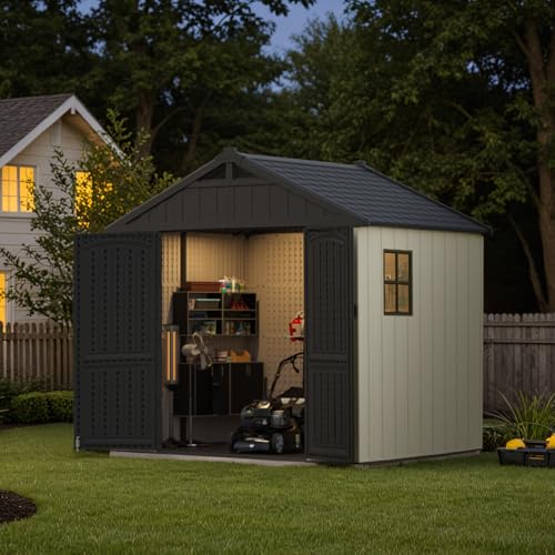 8 x 12 FT Plastic Outdoor Storage Shed with Floor P615843