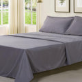 Queen Size 4 Piece Cooling Sheet Set with Deep Pocket Fitted Sheet, Dark Gray P6832