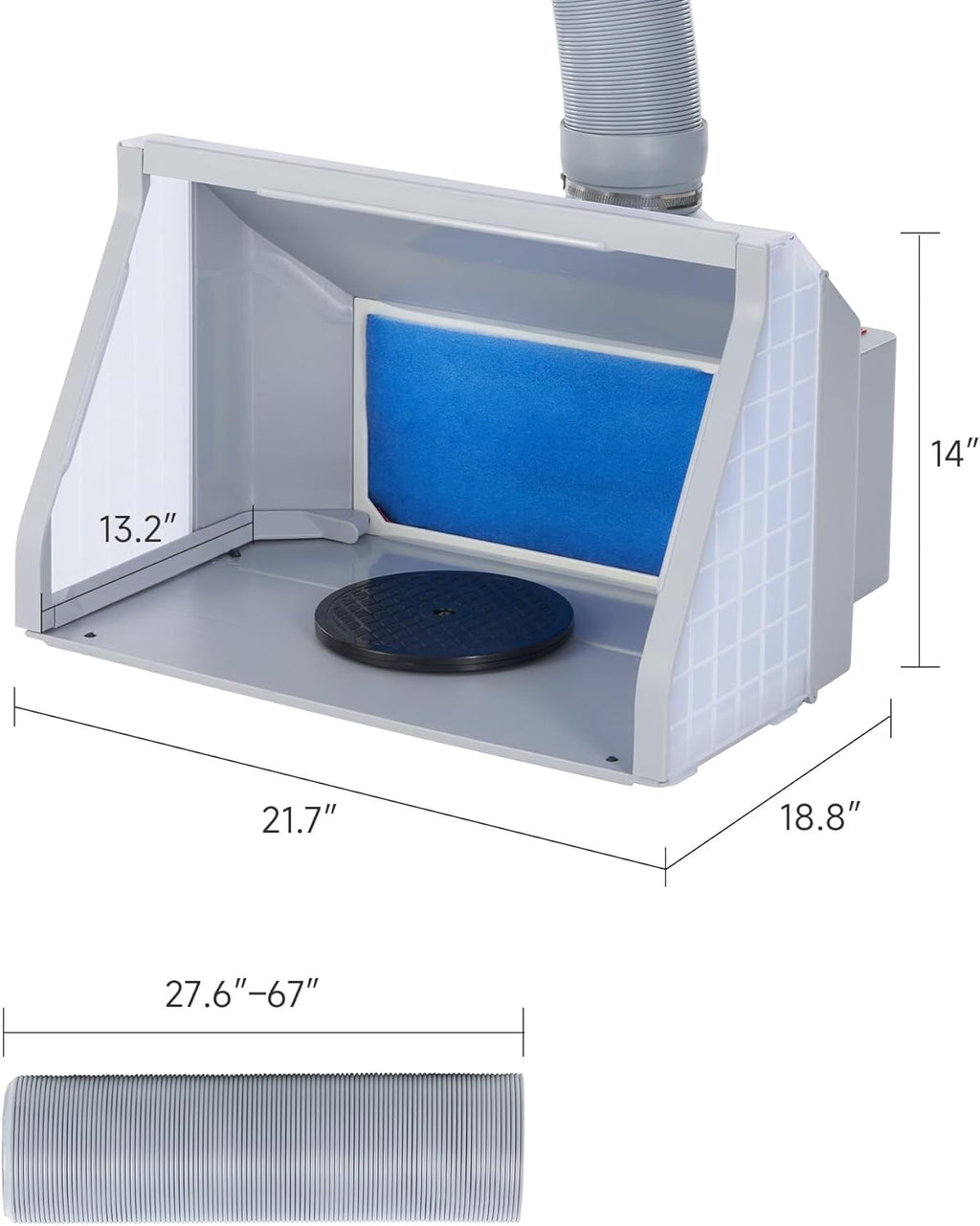 Portable Airbrush Spray Booth With Dual Fans, 3 LED Lights And Exhaust Hose K9062