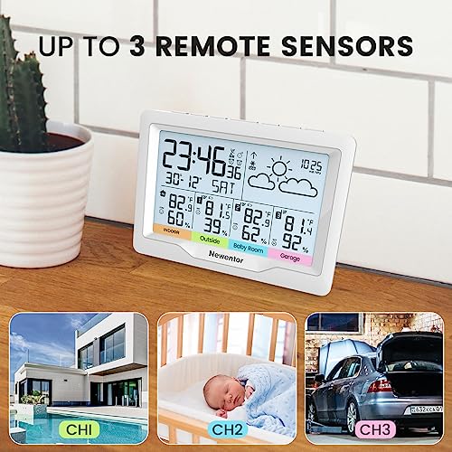 Black Wireless Weather Station with Atomic Clock I4871
