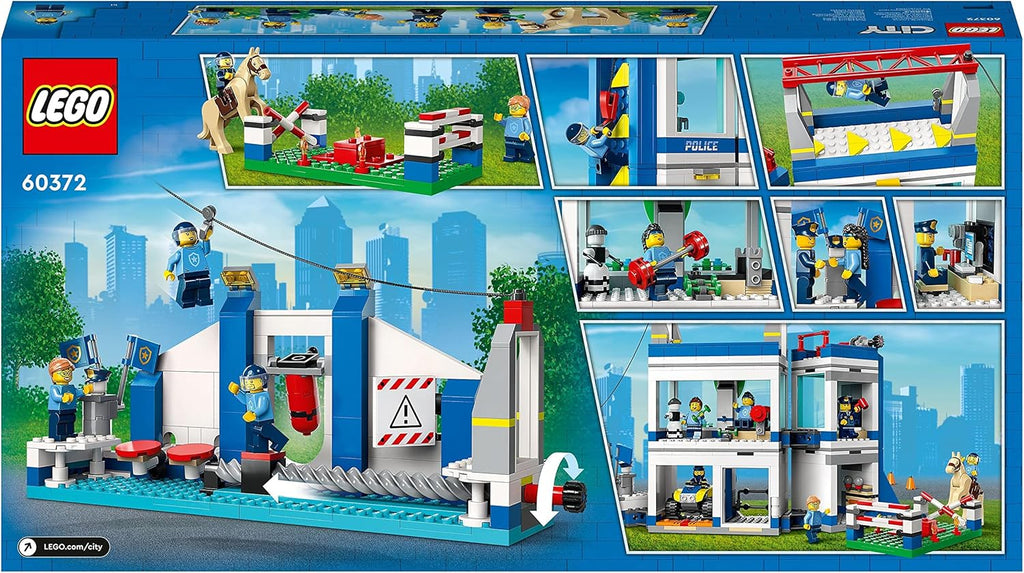 Police Training Academy Station Playset with Obstacle Course, Horse Figure, Quad Bike Toy and 6 Officer Minifigures J52455