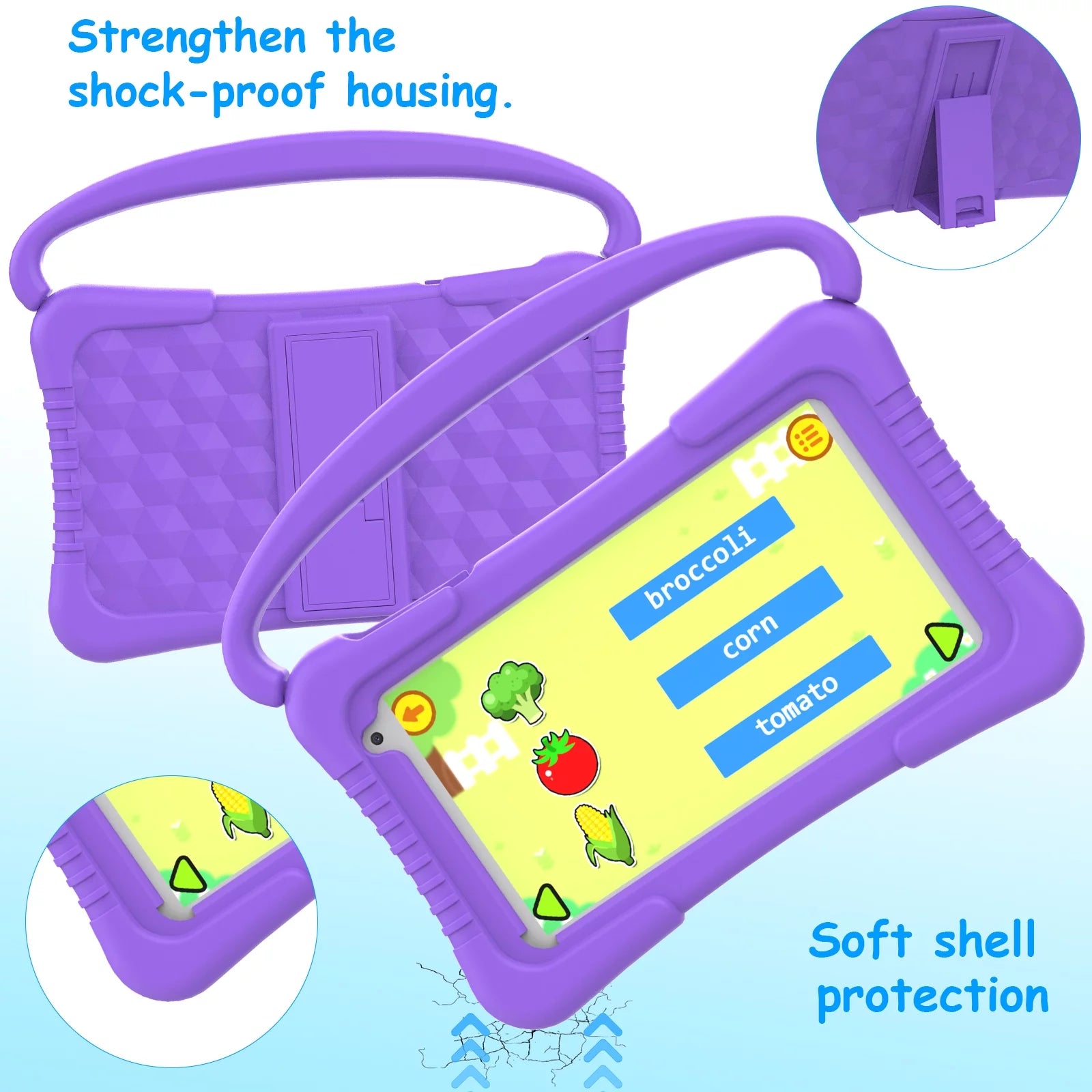 Purple 7 inch Android 11 Tablet with Silicone Case I258090