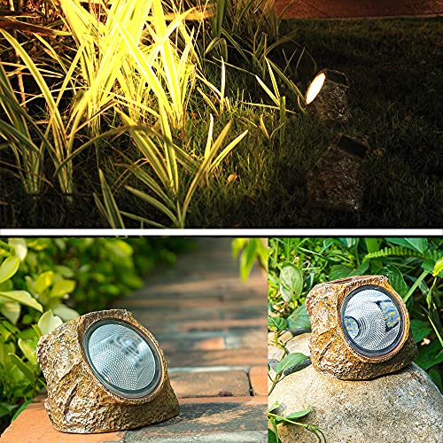 2 Pack 10 LED Waterproof Solar Powered Rock Light B68140