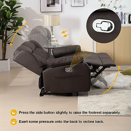 Black Faux Leather Recliner Sofa Set with USB Ports and Cup Holders Y414