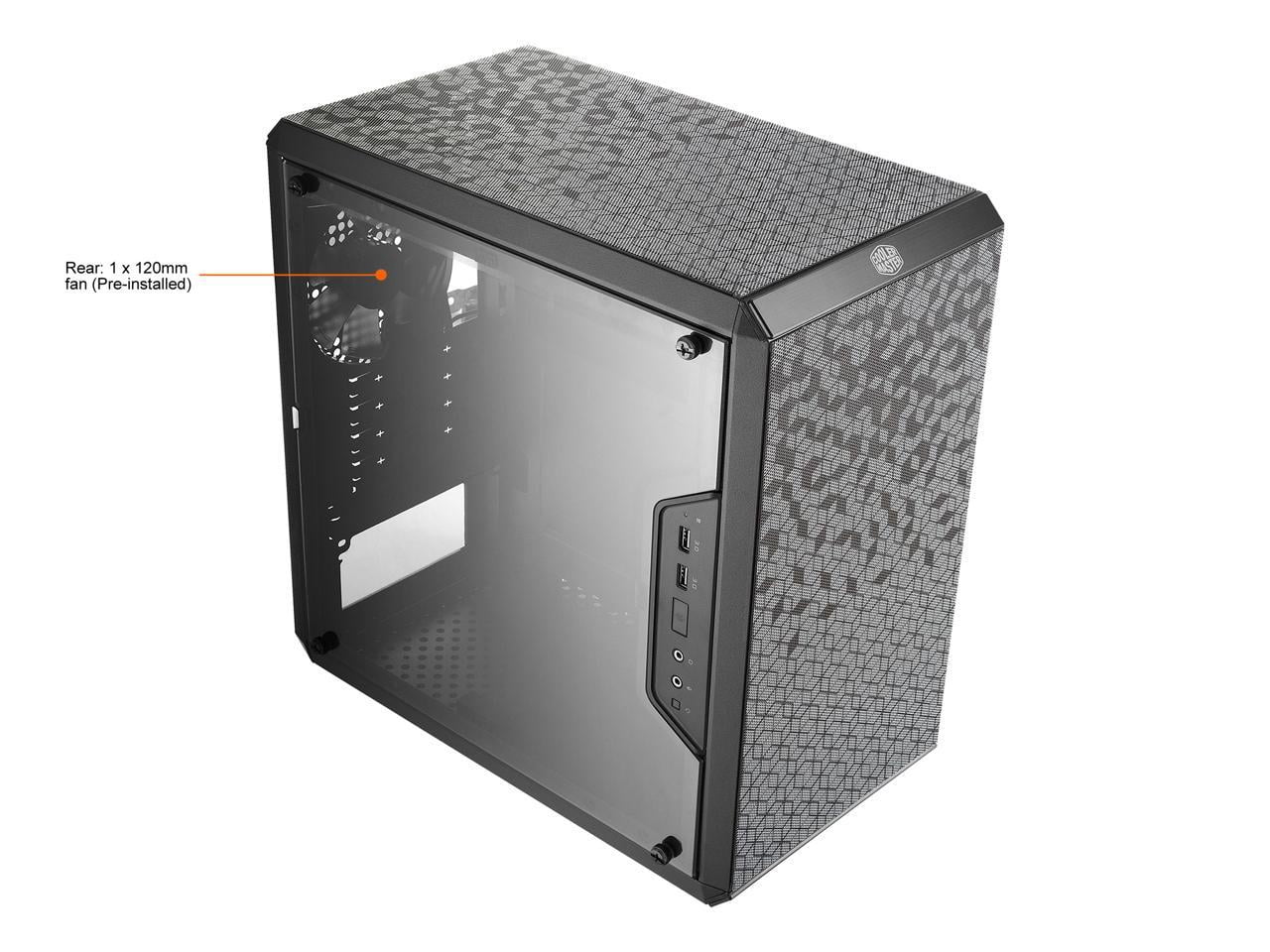 Black Micro-ATX Tower with Acrylic Side Panel R446