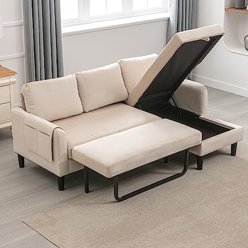 3 Seats Sleeper Sectional Sofa with Pull Out Bed F465861