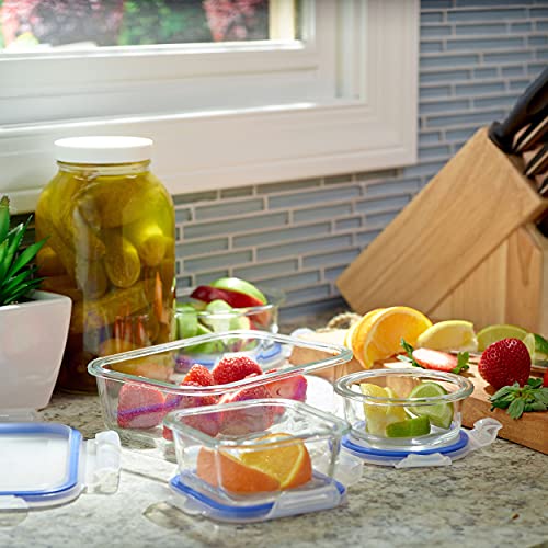 9 Pack Glass Food Storage Containers with Lids F52583