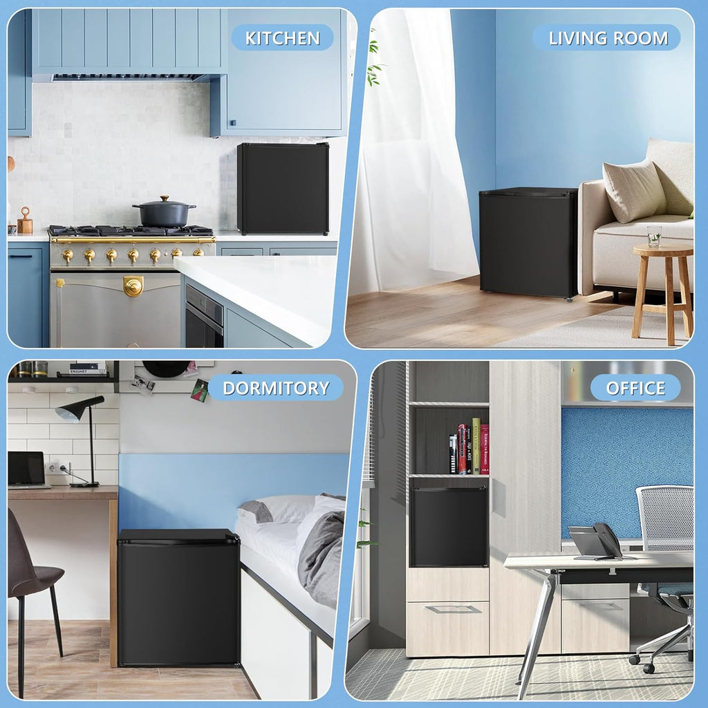 Black 1.4 Cu. Ft Compact Mini Fridge with Freezer H9471