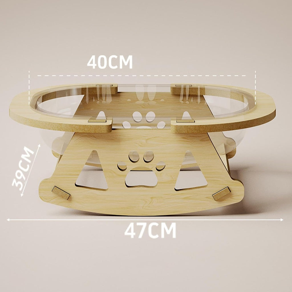 Beige Solid Wood Cat Bed N6175