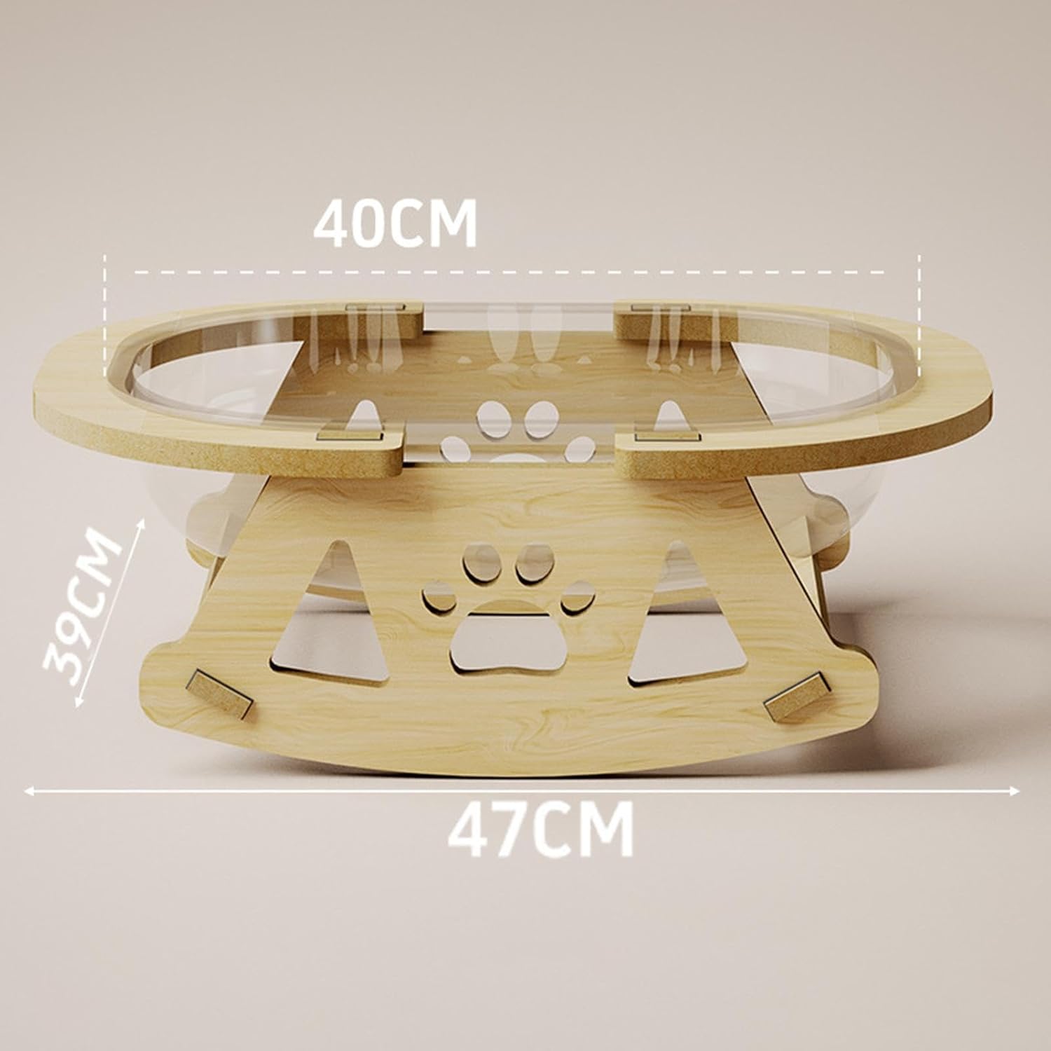 Beige Solid Wood Cat Bed N6175