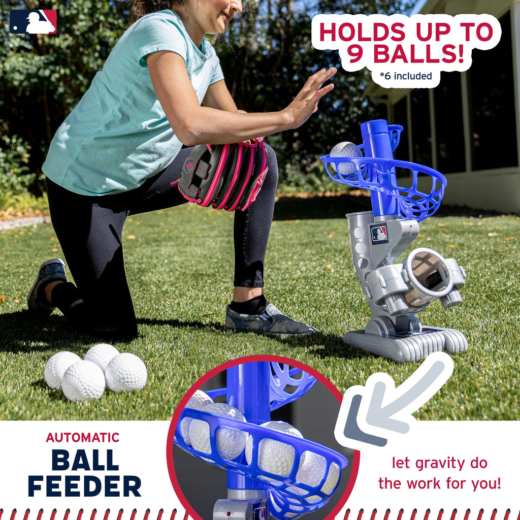 Kids Baseball Pitching Machine Height Adjustable with 6 Plastic Balls R654