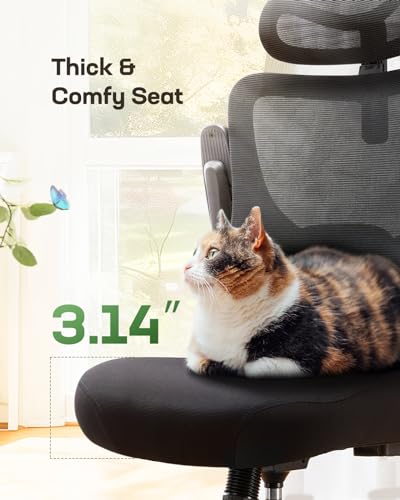 Ergonomic Mesh Office Chair with Adjustable Lumbar Support and PU Armrests F7477