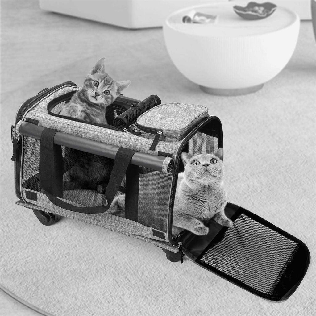 Pet Carrier with Wheels Airline Approved Dog Cat Carrier T97934