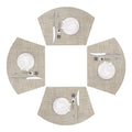 Round Table Placemats Set of 4 Heat Resistant Wipe Clean Tan H3442