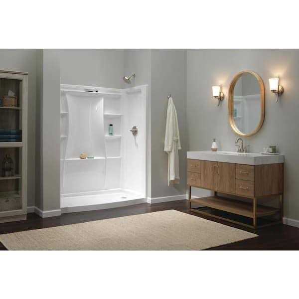 60 in. L x 32 in. W Alcove Shower Pan Base Drain B658