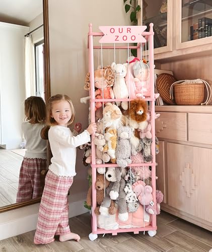 Wood Stuffed Animal Storage, Extra Large Capacity Plush Toy Cage, 54 inch W23456