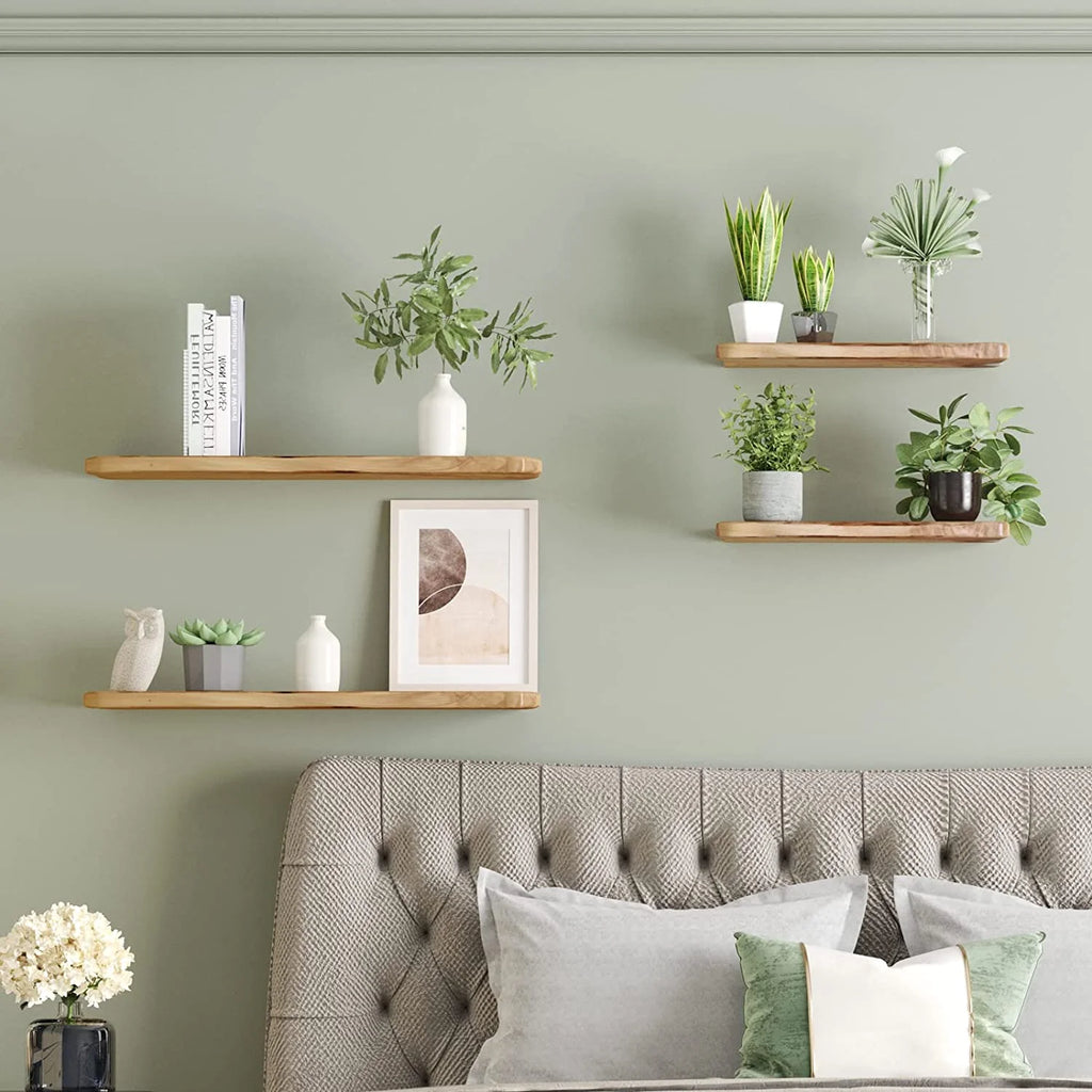 24 Inch Cedar Natural Edge Floating Shelf Set Of 2 I411