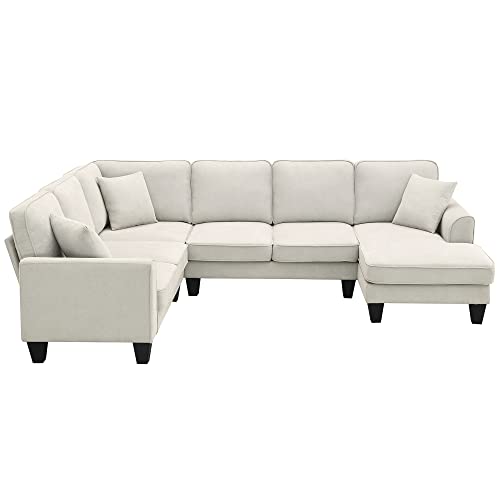 7 Seat Modular Sectional Sofa with 3 Pillows Y387731