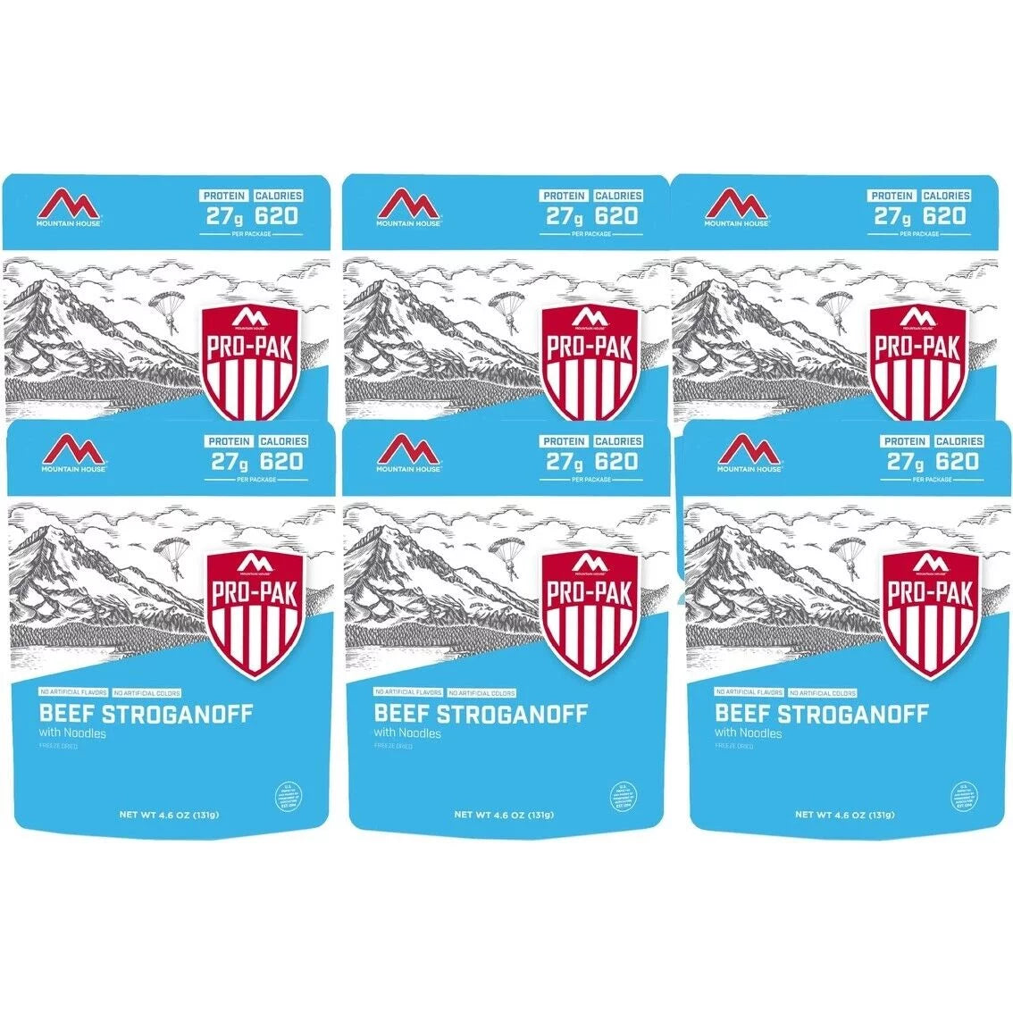 Beef Stroganoff Freeze Dried Emergency Survival Food - 6 Pouches U52072