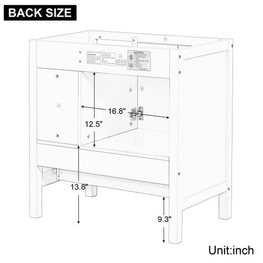 Grey Solid Wood Bathroom Vanity with Sink B19026