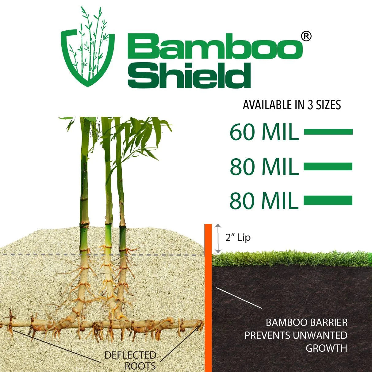 50 Feet Long x 24 inch x 60 Mil Bamboo Root Barrier O67604