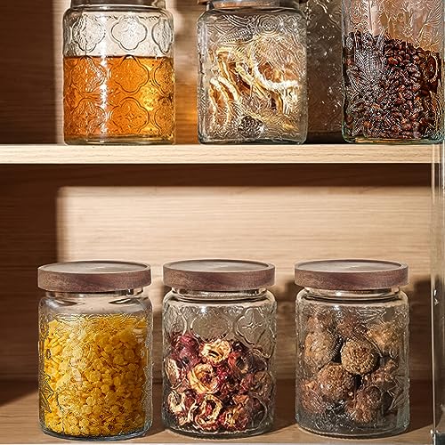 24 OZ Glass Storage Jar with Airtight Bamboo Wooden Lids T2407