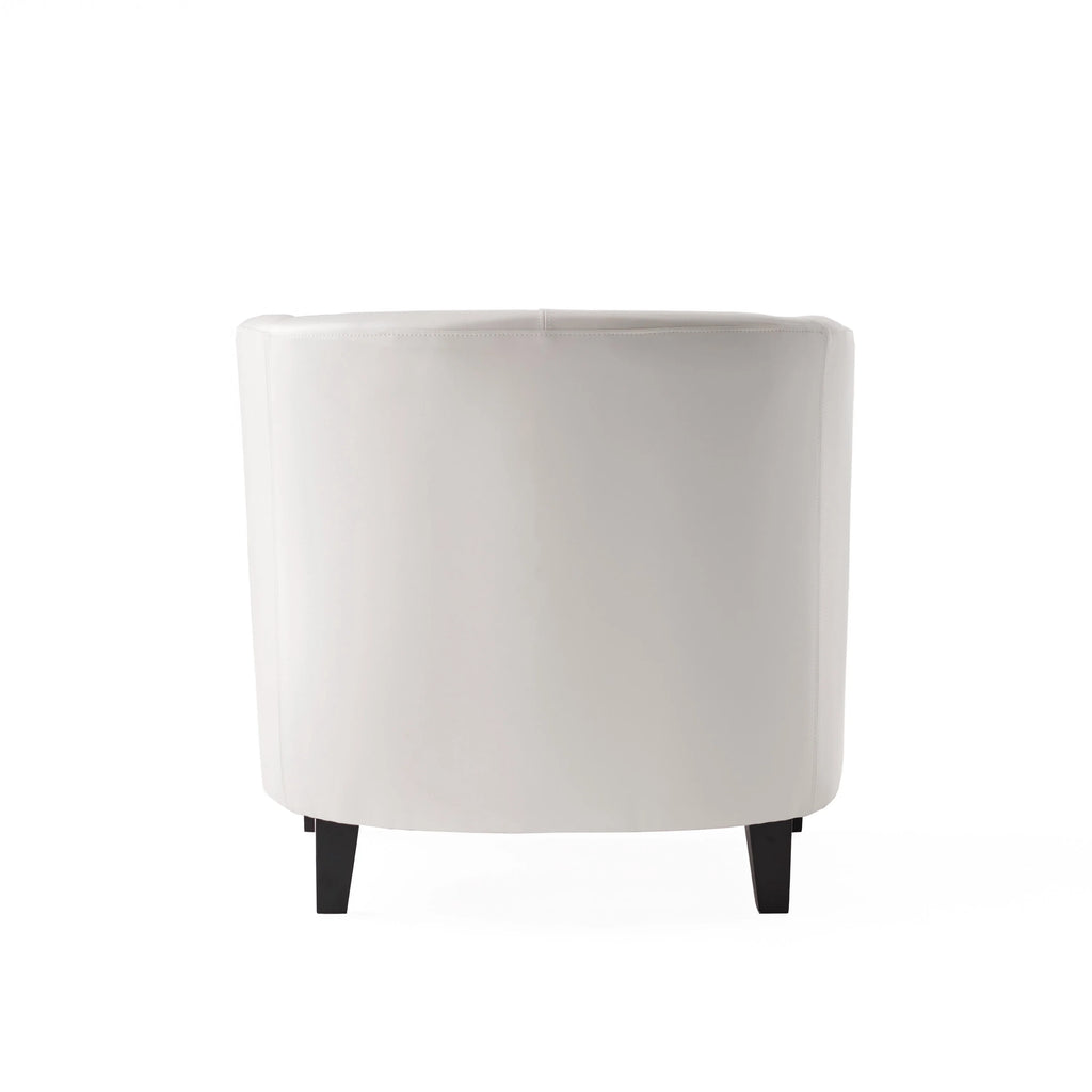 Ivory Bonded Leather Club Chair C1117