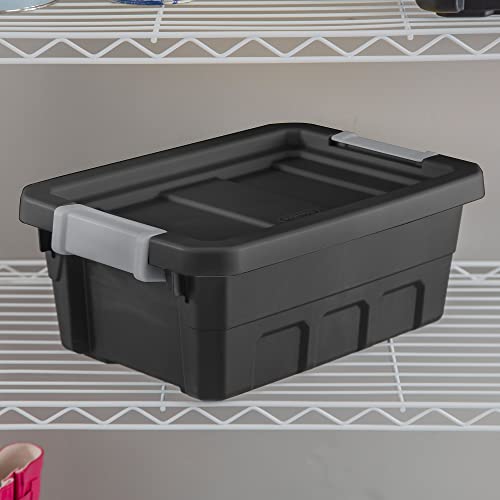 Black 6-Pack Plastic Stacker Tote Storage Bin D7636