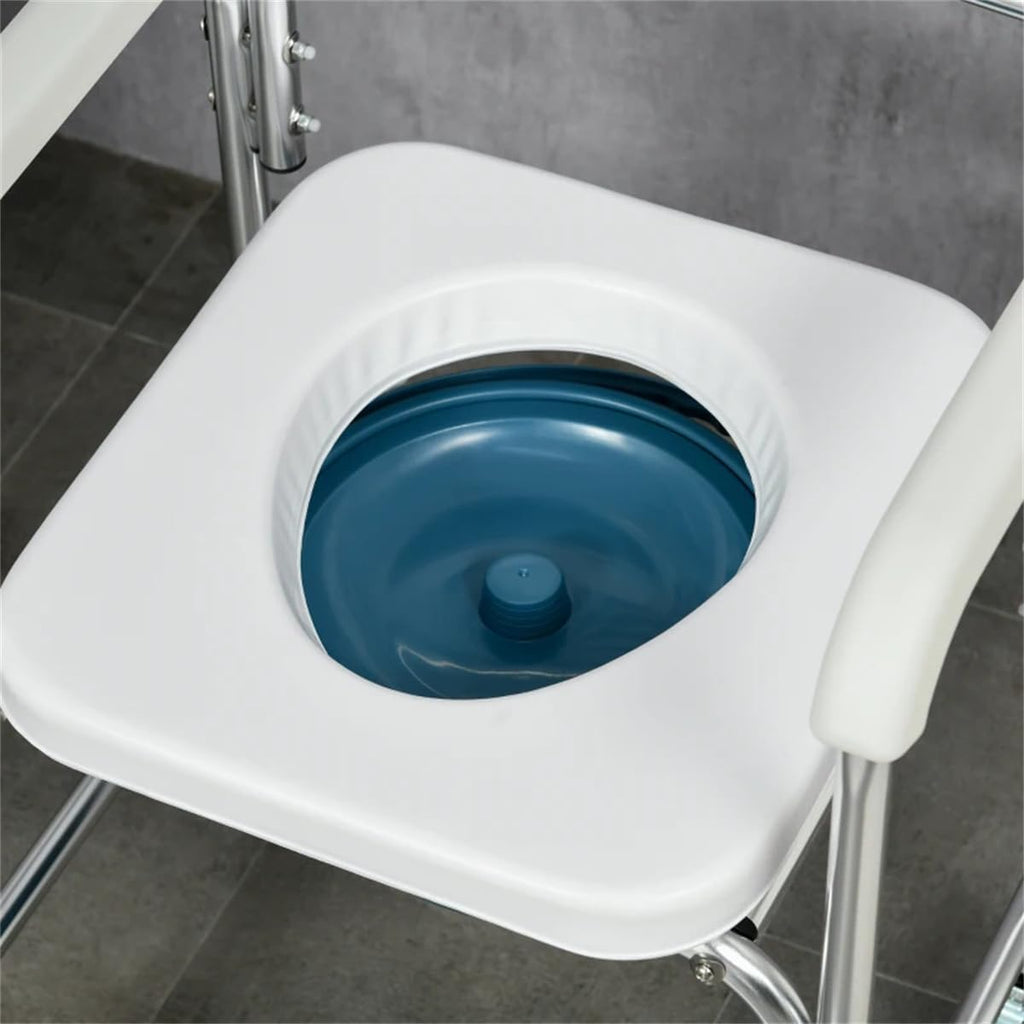 Waterproof Rolling Shower Commode Wheelchair with Padded Seat G8820