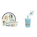 4 Pieces Melamine Bamboo Plate Bowl Cup Stainless Steel Insulated Tumbler Dinnerware Set O981