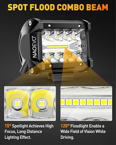 4 Pcs White LED Pod Lights F178