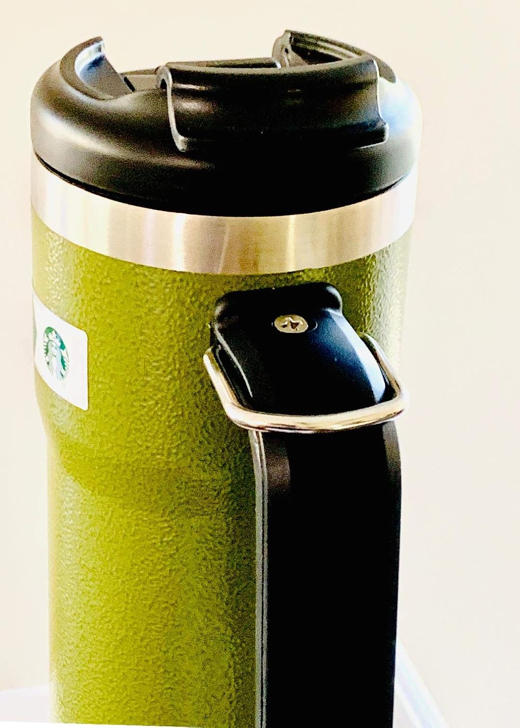 Double Walled Hammered Stainless Steel Tumbler With Handle U2261