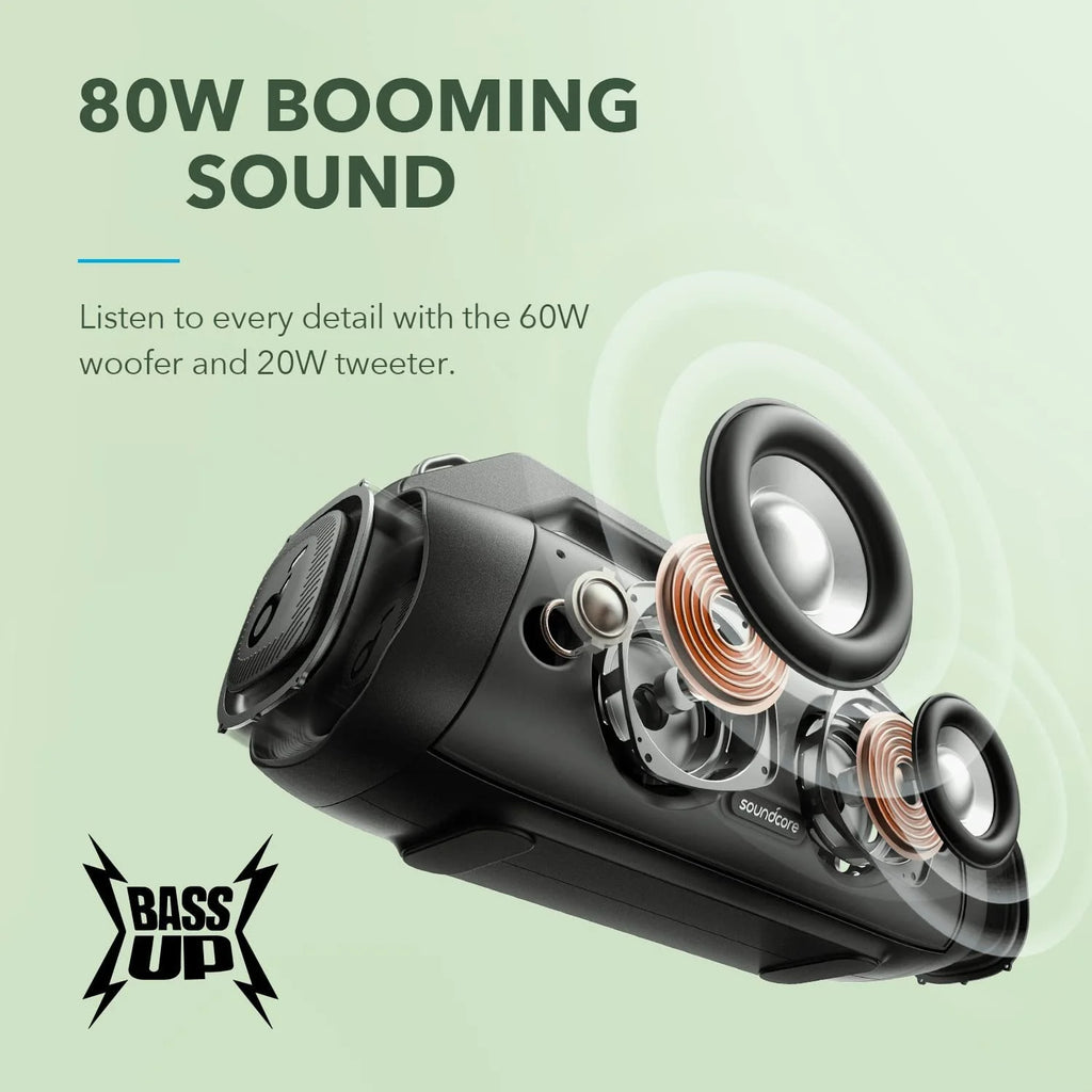 80W Portable Bluetooth Speaker with Strap H75675